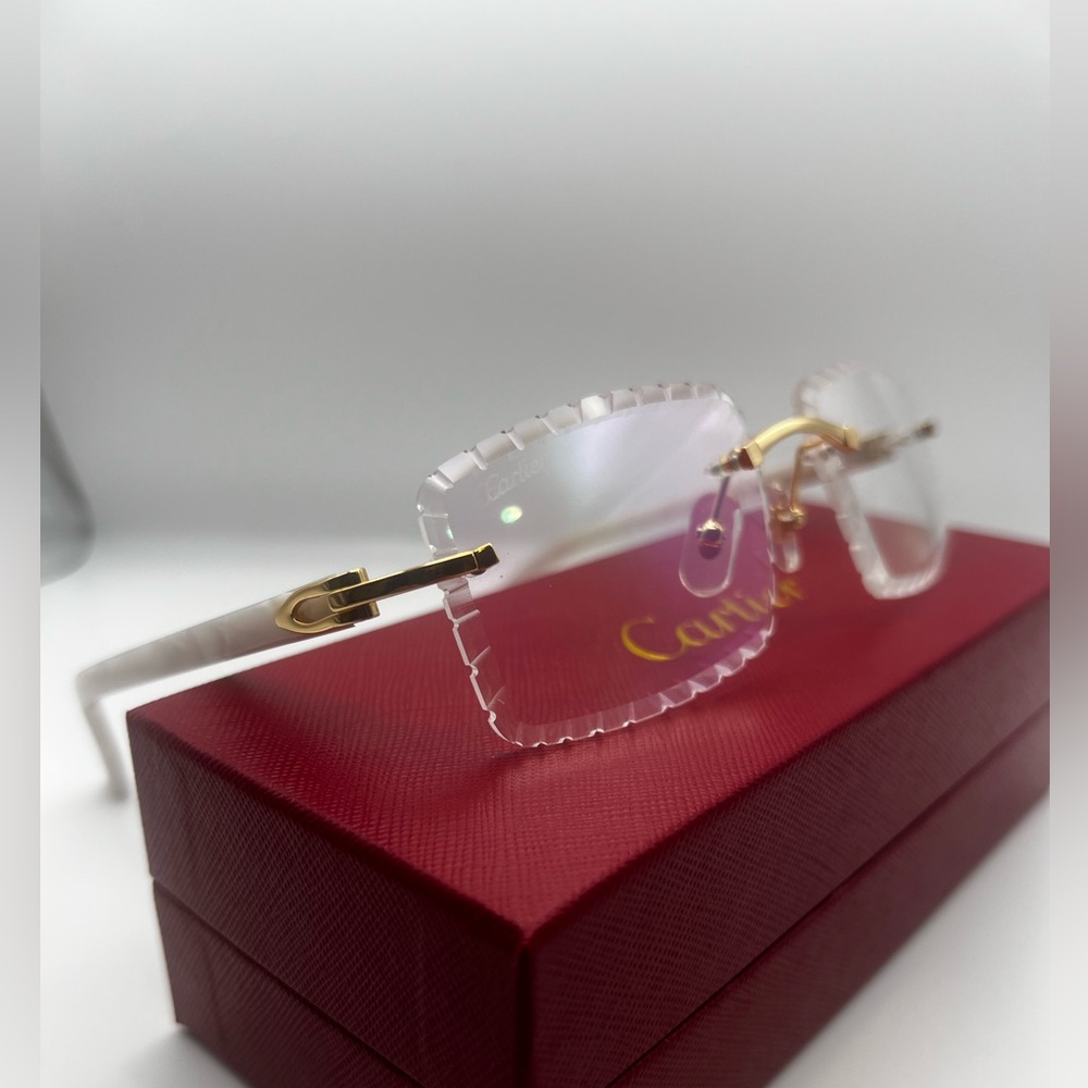 Elegant Gold Cartier Rimless Glasses